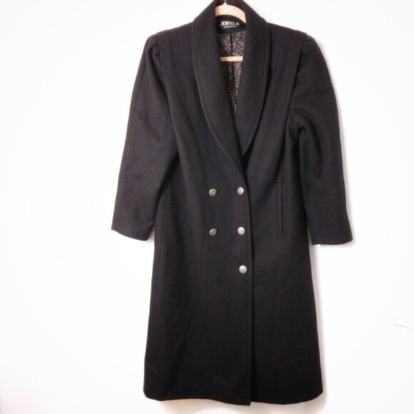 JOFELD y2k Double breasted wool structured shawl collar long maxi Coat - Picture 5 of 10